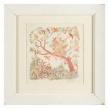 Papageno

Lithografie in Farbe, Bildausschnitt 21,5 x 21 cm, gerahmt (Rahmen beschädigt) 
handsigniert sowie im Stock signiert, aus Privatsammlung

Ausrufpreis: 200,-