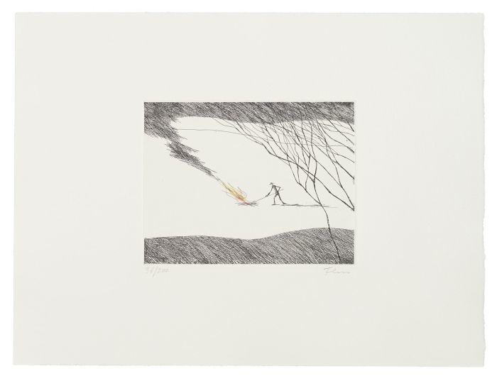 Herbstfeuer, 1996

Radierung, handkoloriert, 14 x 17,8 cm (Blattgröße 29,5 x 39 cm), gerahmt
36/200, signiert und nummeriert 

Ausrufpreis: 190,-