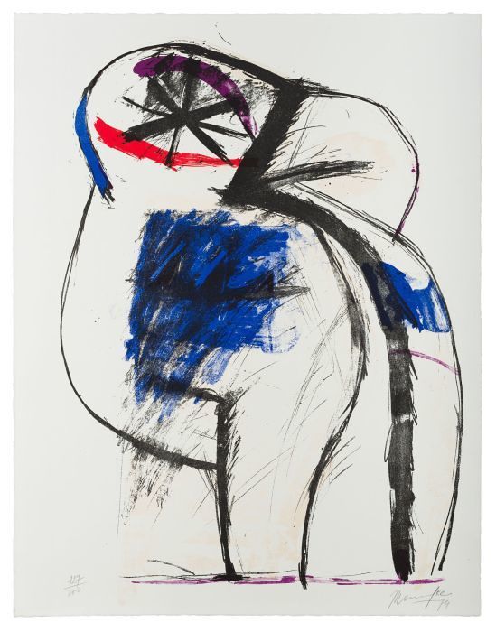 o.T., 1974 

Farblithografie auf BFK Rives, 65 x 50,4 cm, gerahmt
127/200, signiert, datiert und nummeriert, aus Privatsammlung

Ausrufpreis: 270,-